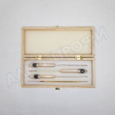 Набор ареометров (спиртометры) в деревянном футляре