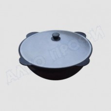 Казан чугунный с крышкой 16л плоское дно